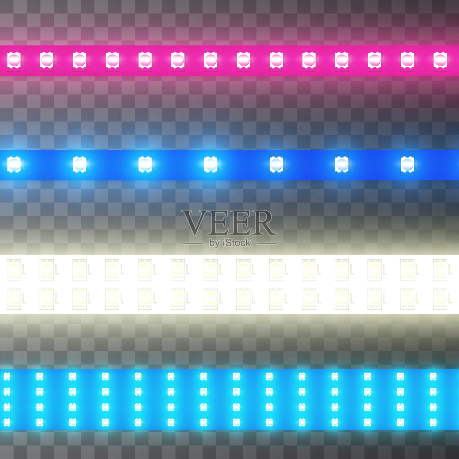 发光的灯在黑线上插画图片素材