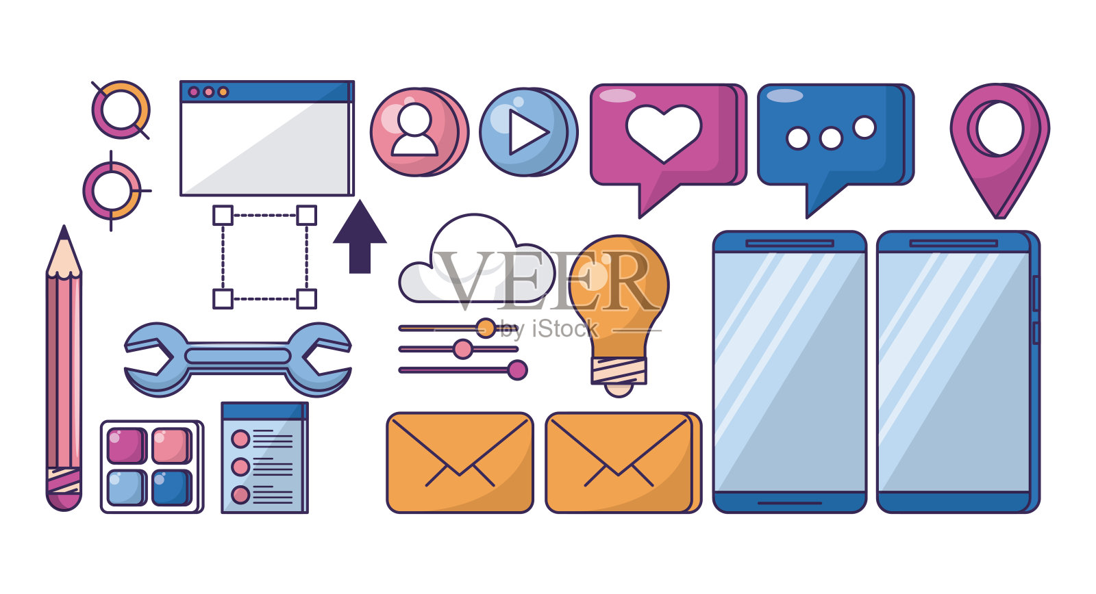 社区管理工具图标素材