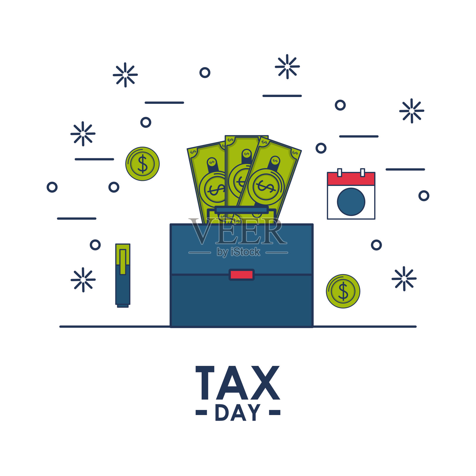 纳税日财务卡插画图片素材