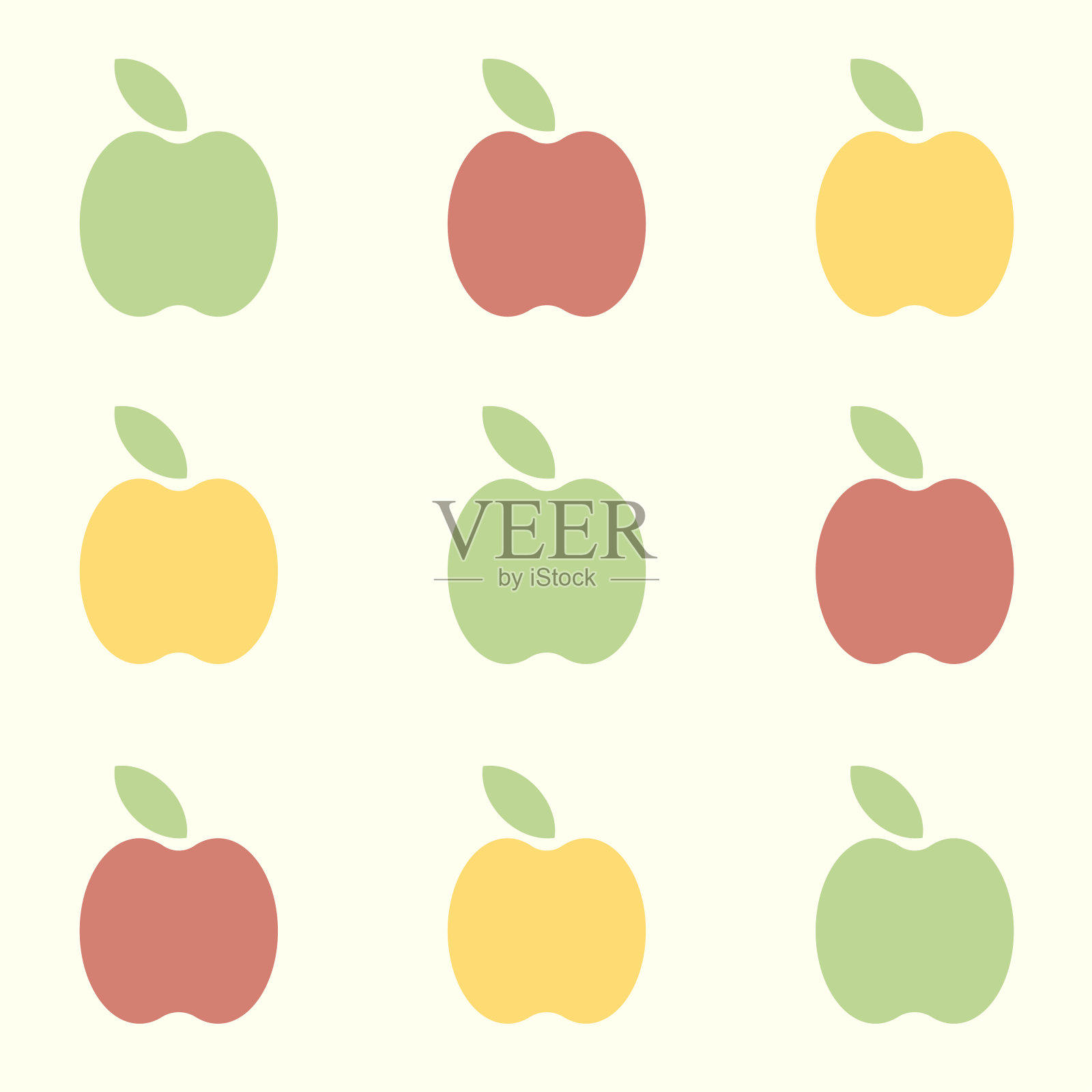 苹果矢量无缝模式插画图片素材