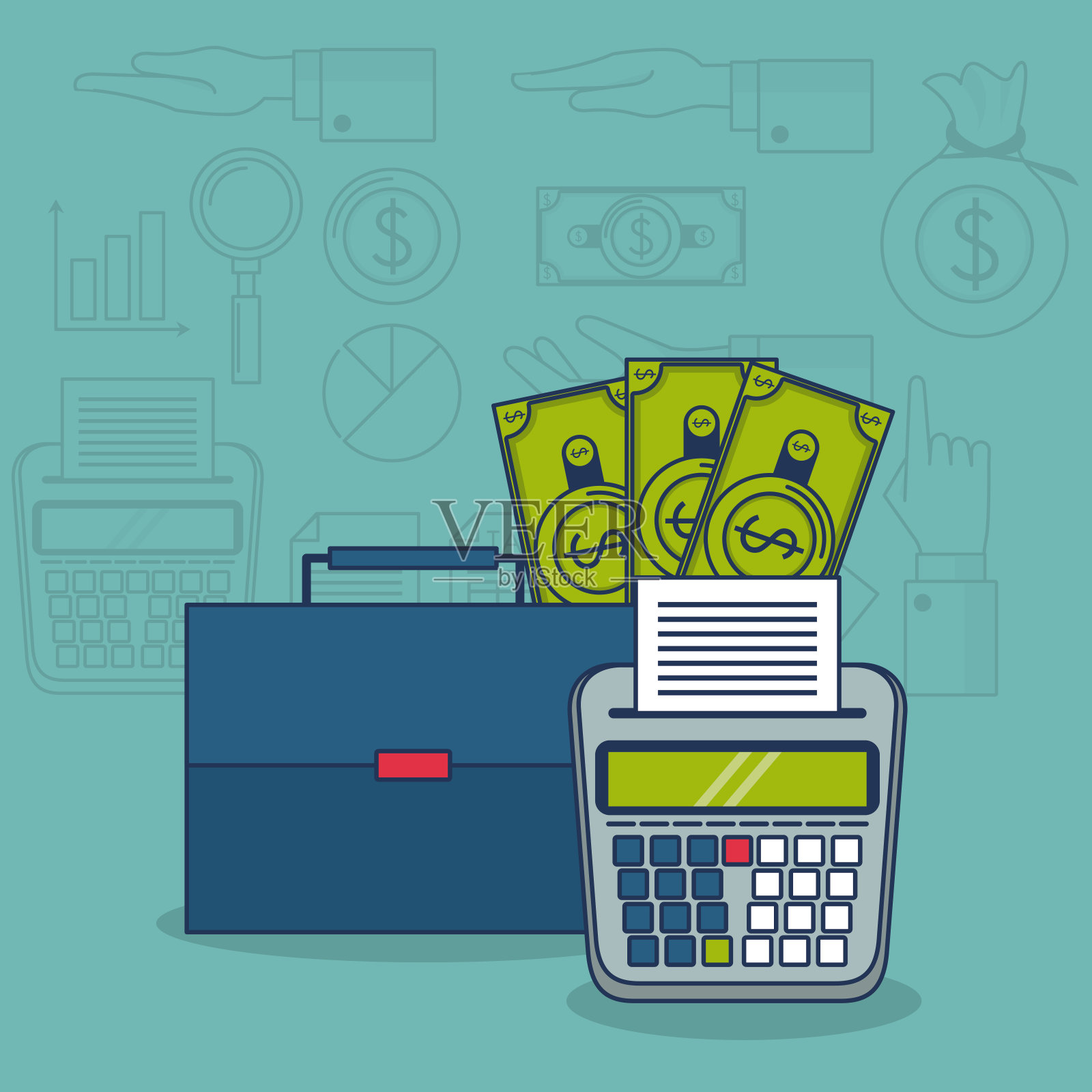 税收和投资插画图片素材