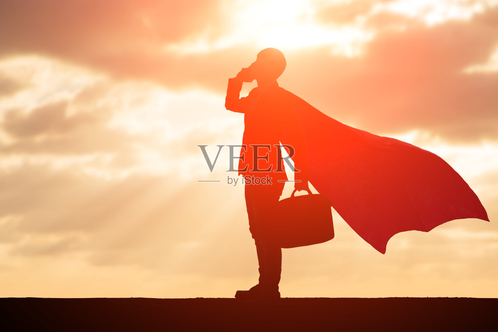 超级商人剪影照片摄影图片