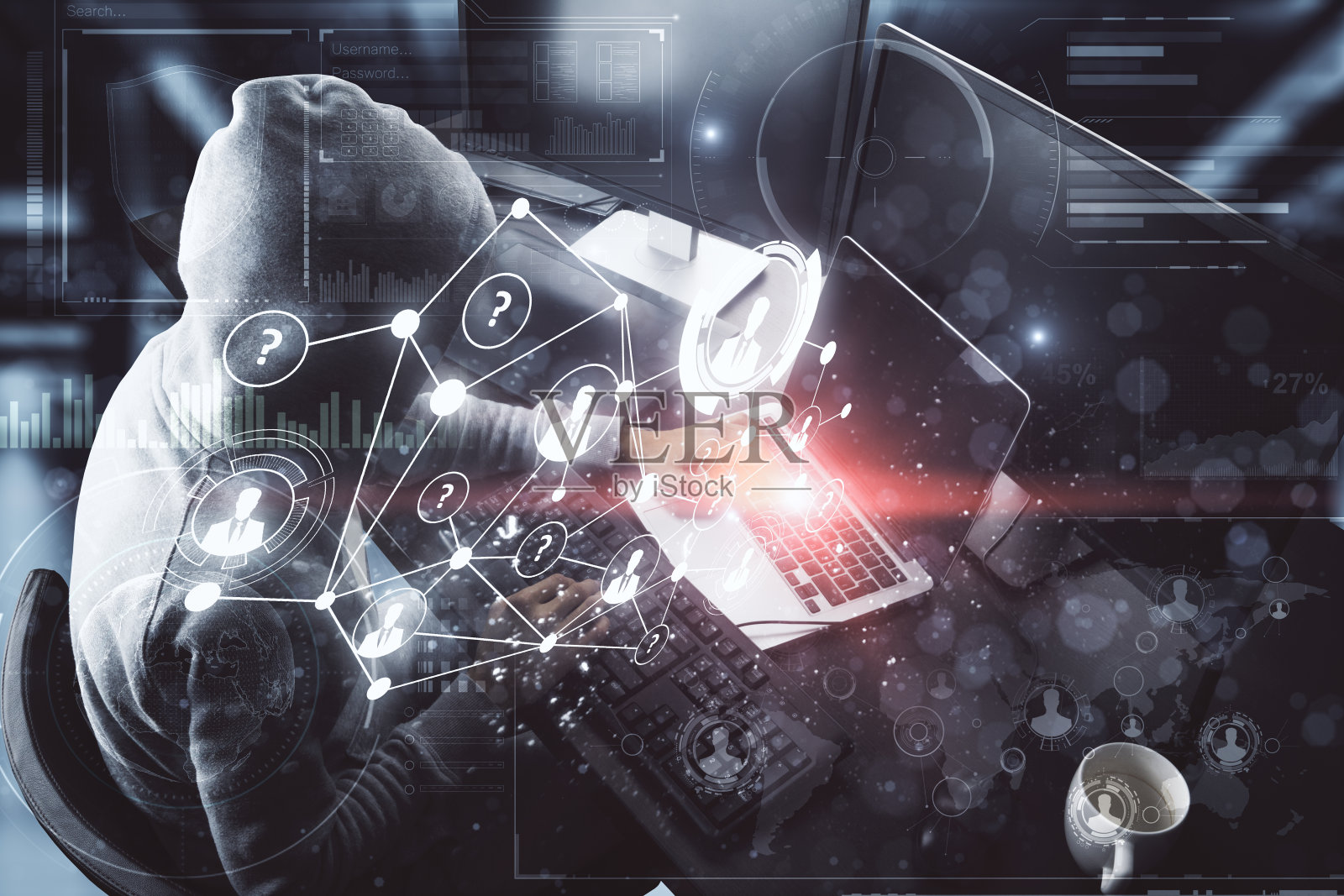 黑客和盗窃概念照片摄影图片