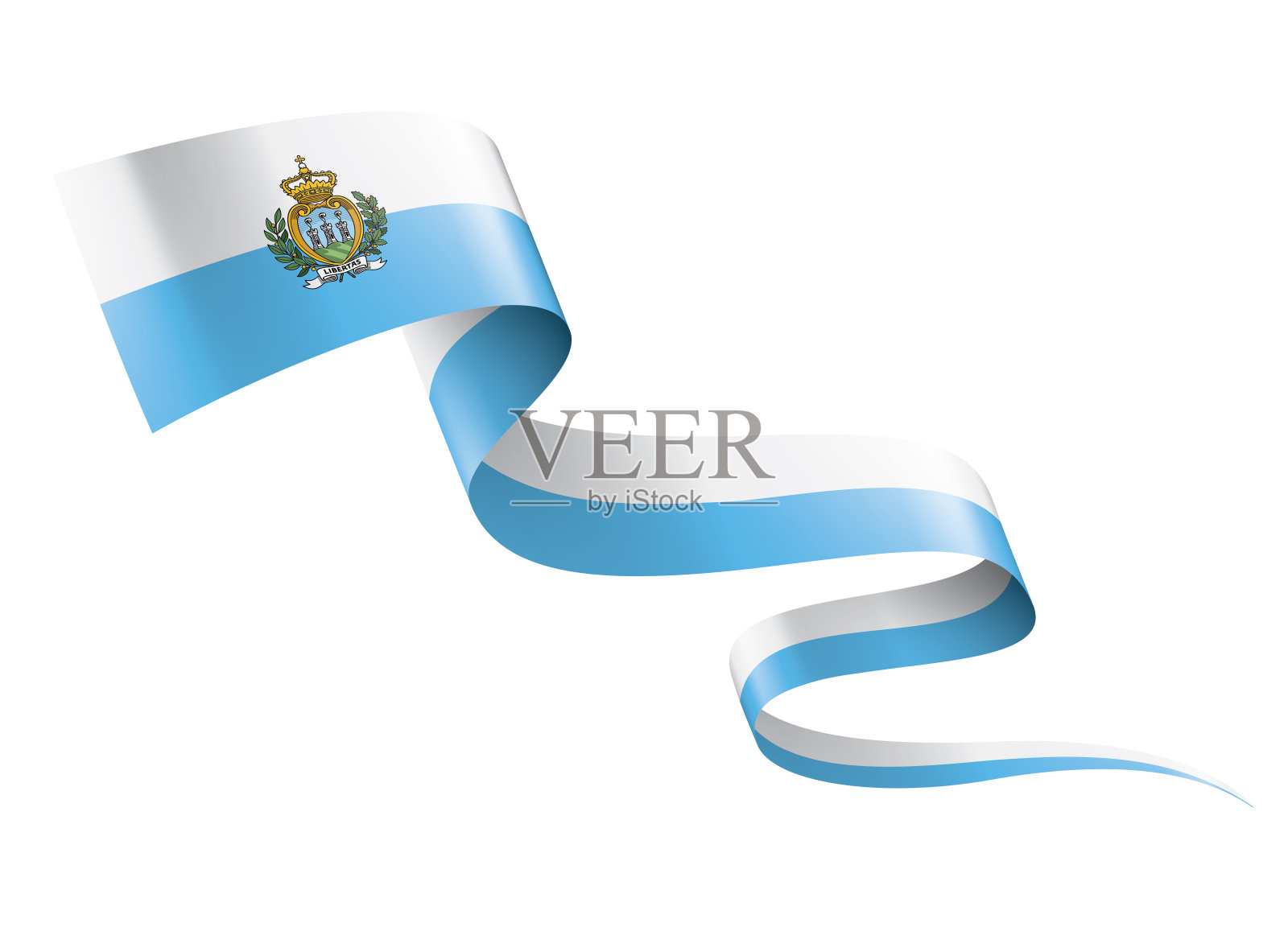 圣马力诺旗，白色背景矢量插图插画图片素材