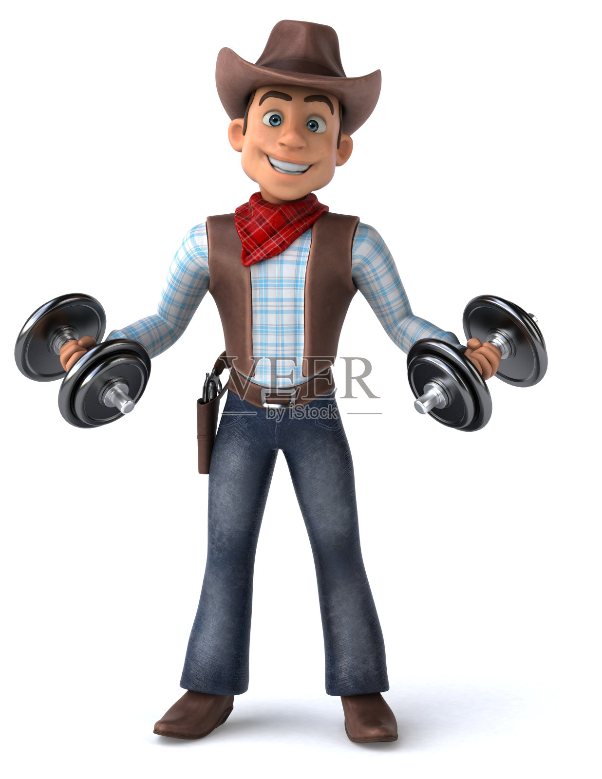 有趣的牛仔- 3D插图照片摄影图片