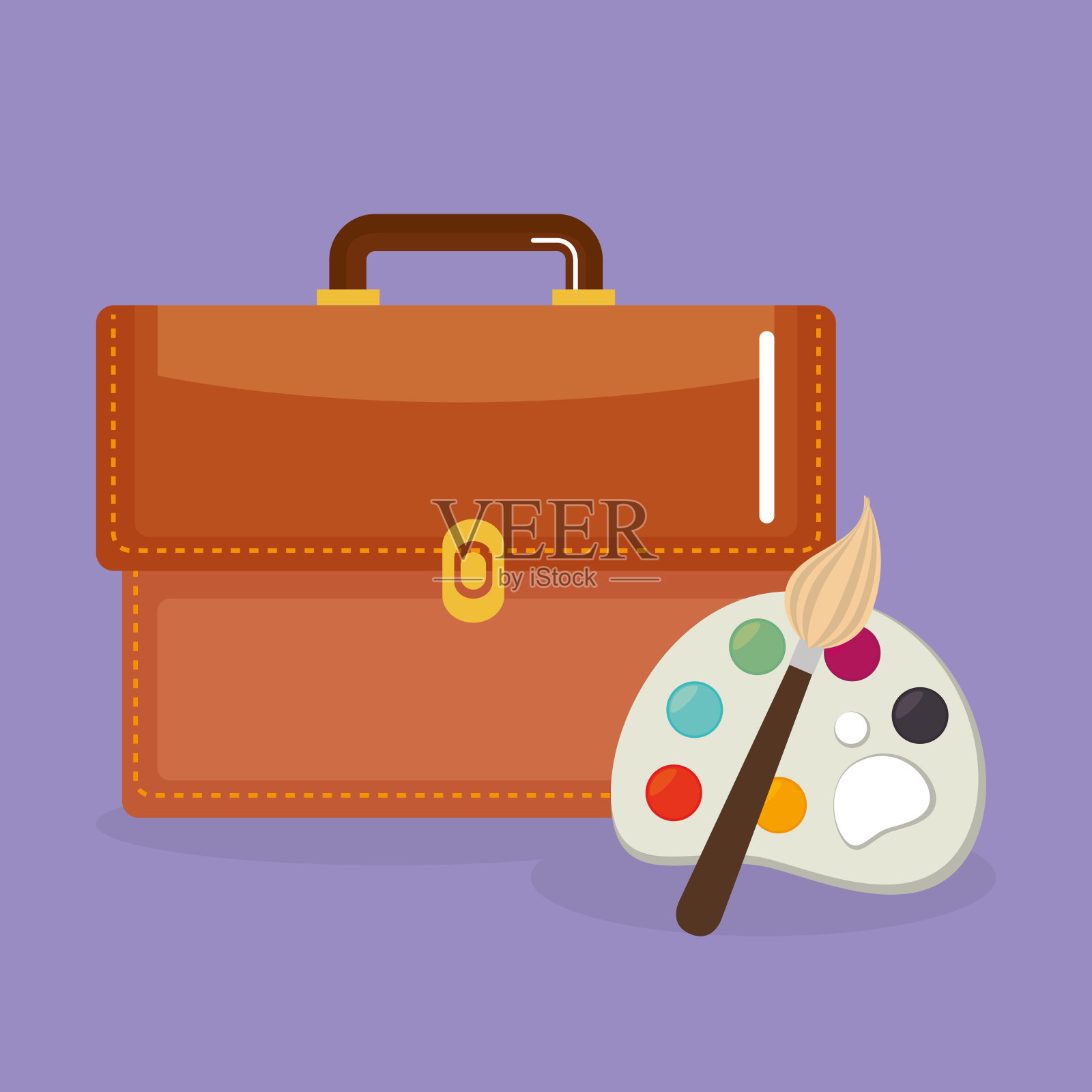 书包供应调色板油漆插画图片素材