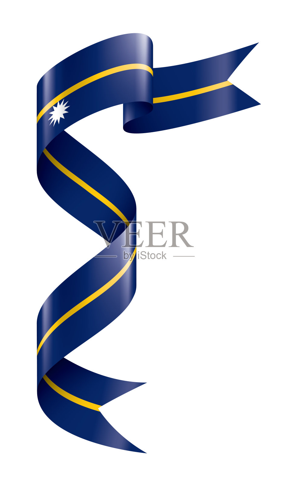 瑙鲁旗帜，白色背景矢量插图插画图片素材