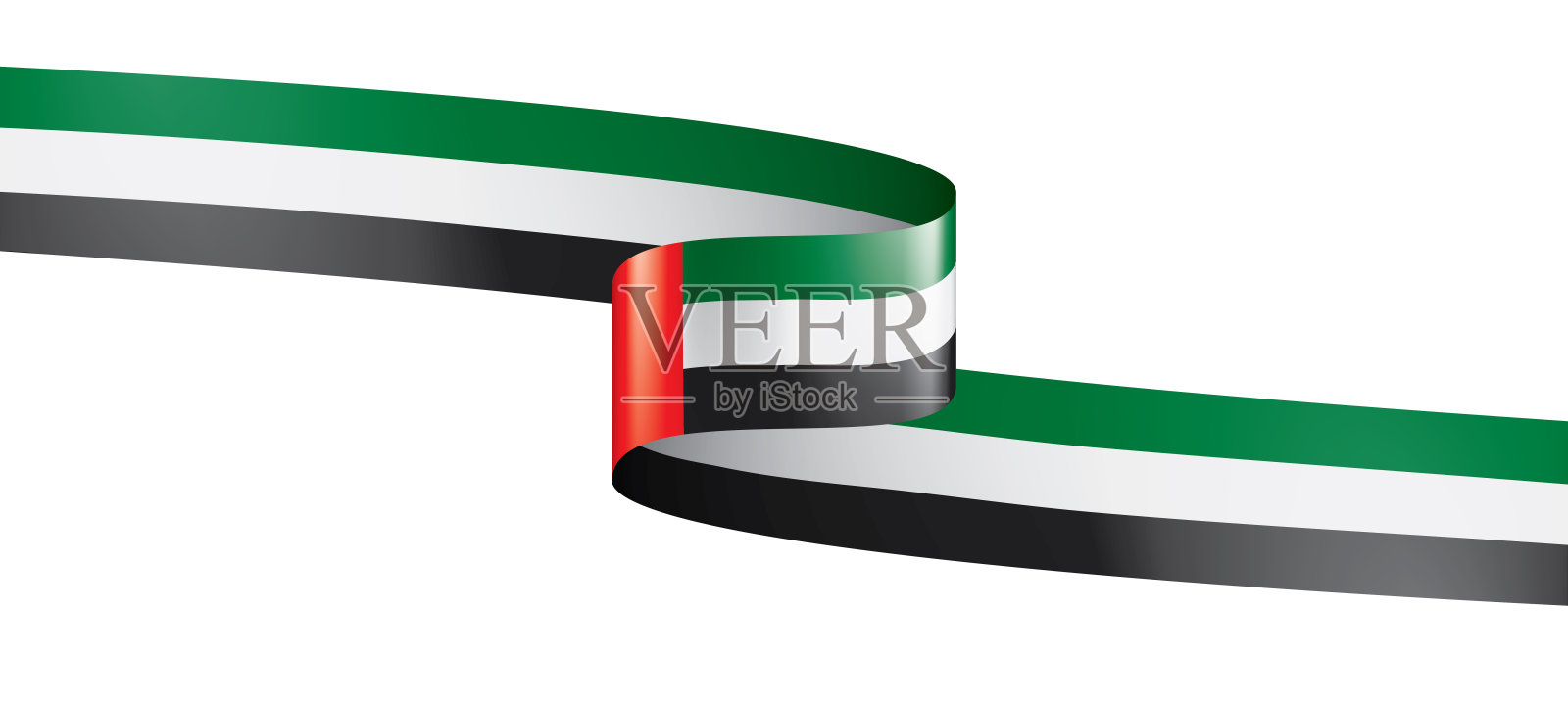 阿拉伯联合酋长国国旗，矢量插图在白色的背景插画图片素材