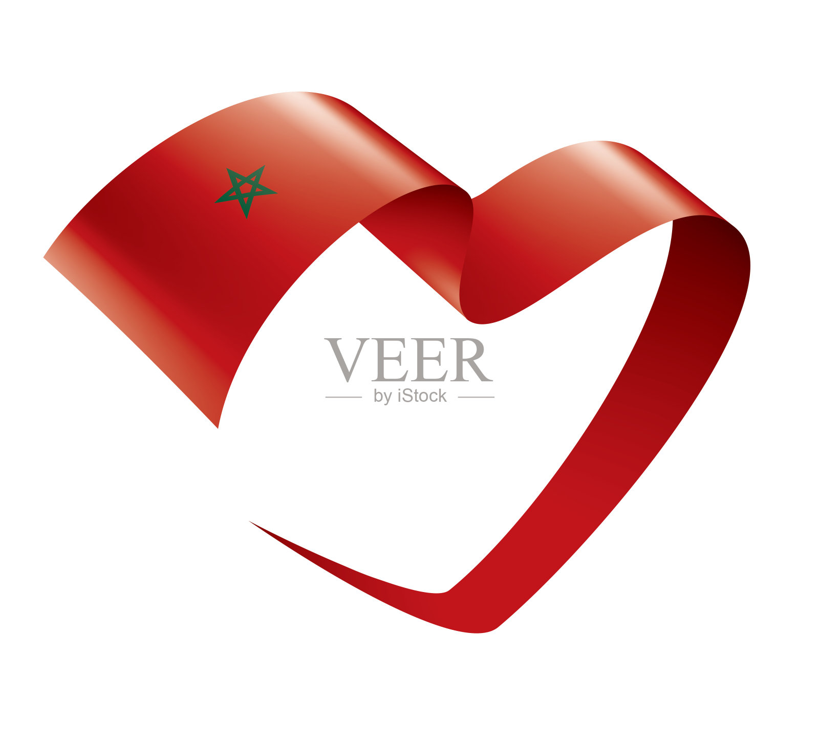 摩洛哥国旗，矢量插图在白色的背景插画图片素材