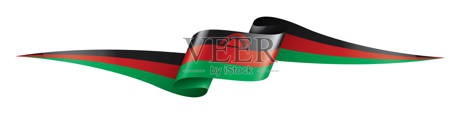 马拉维国旗，白色背景上的矢量插图插画图片素材