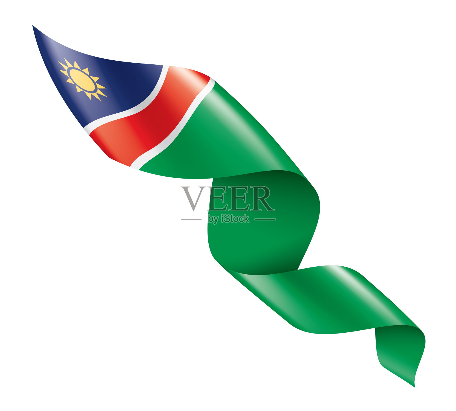 纳米比亚国旗，矢量插图在白色的背景插画图片素材