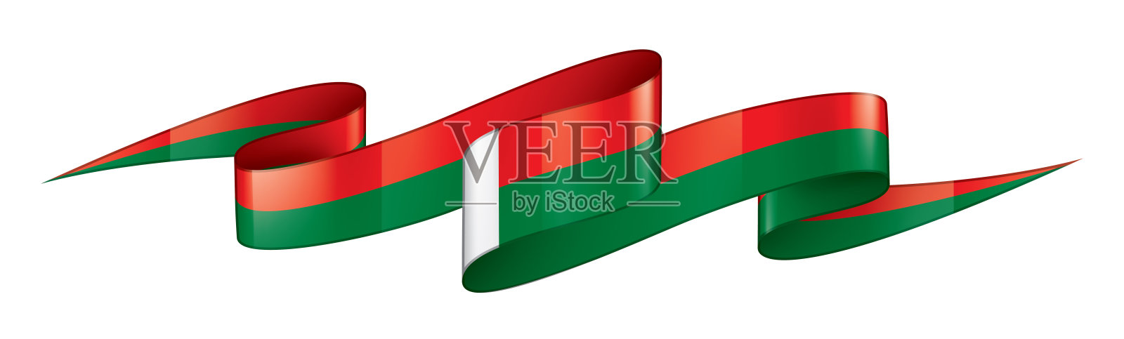 马达加斯加旗，白色背景矢量插图插画图片素材