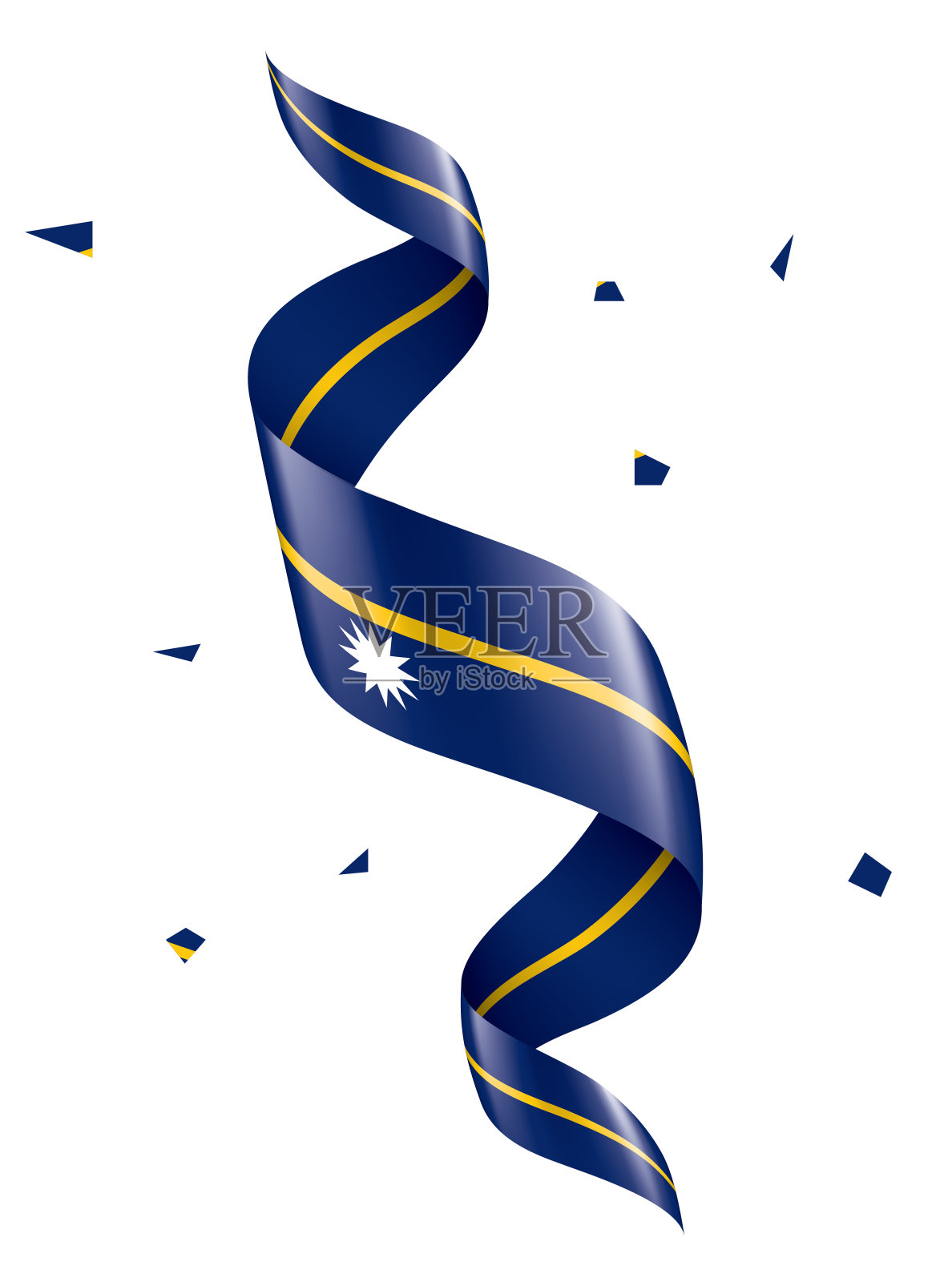 瑙鲁旗帜，白色背景矢量插图插画图片素材