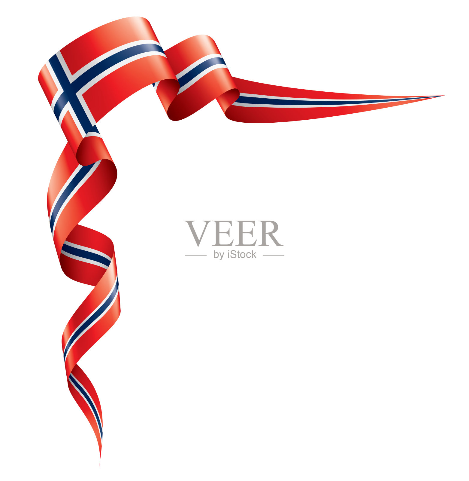 挪威国旗，矢量插图在白色的背景插画图片素材