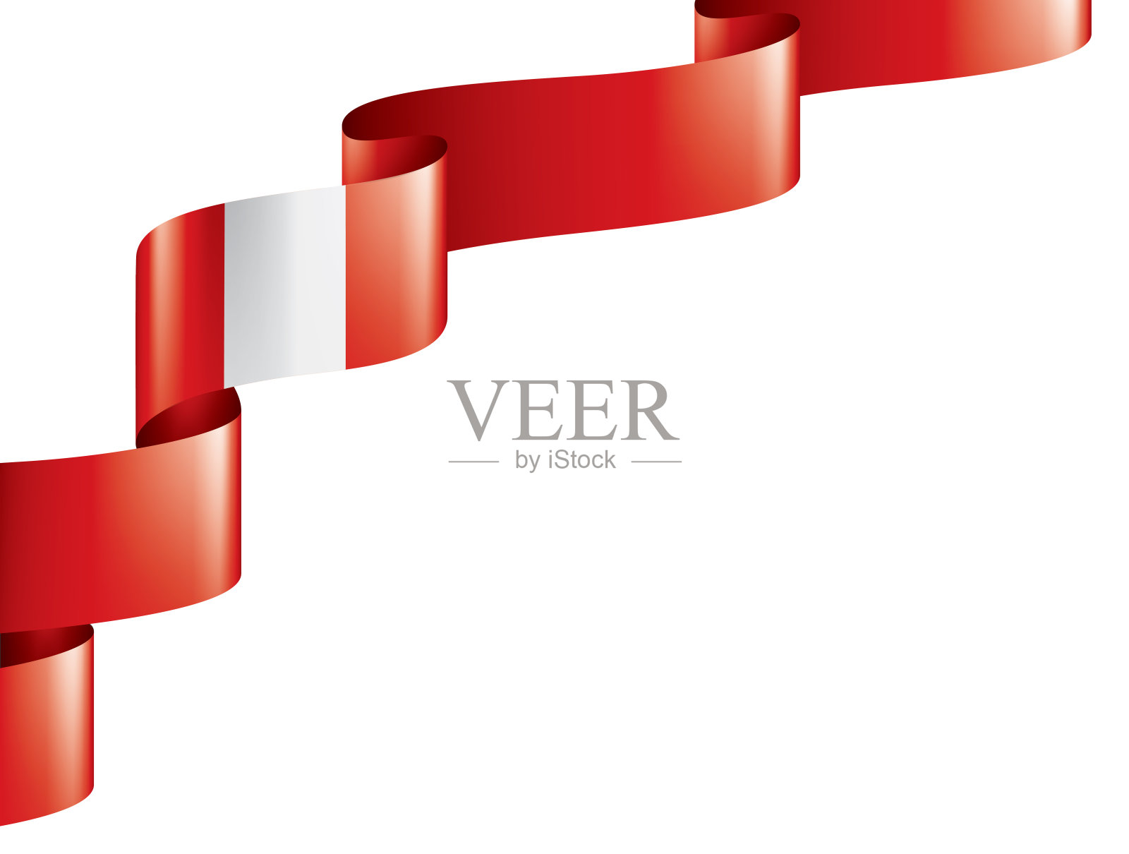 秘鲁国旗，矢量插图在白色的背景插画图片素材