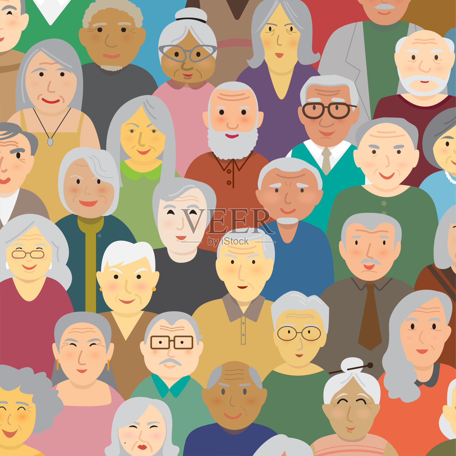 老年人插画图片素材