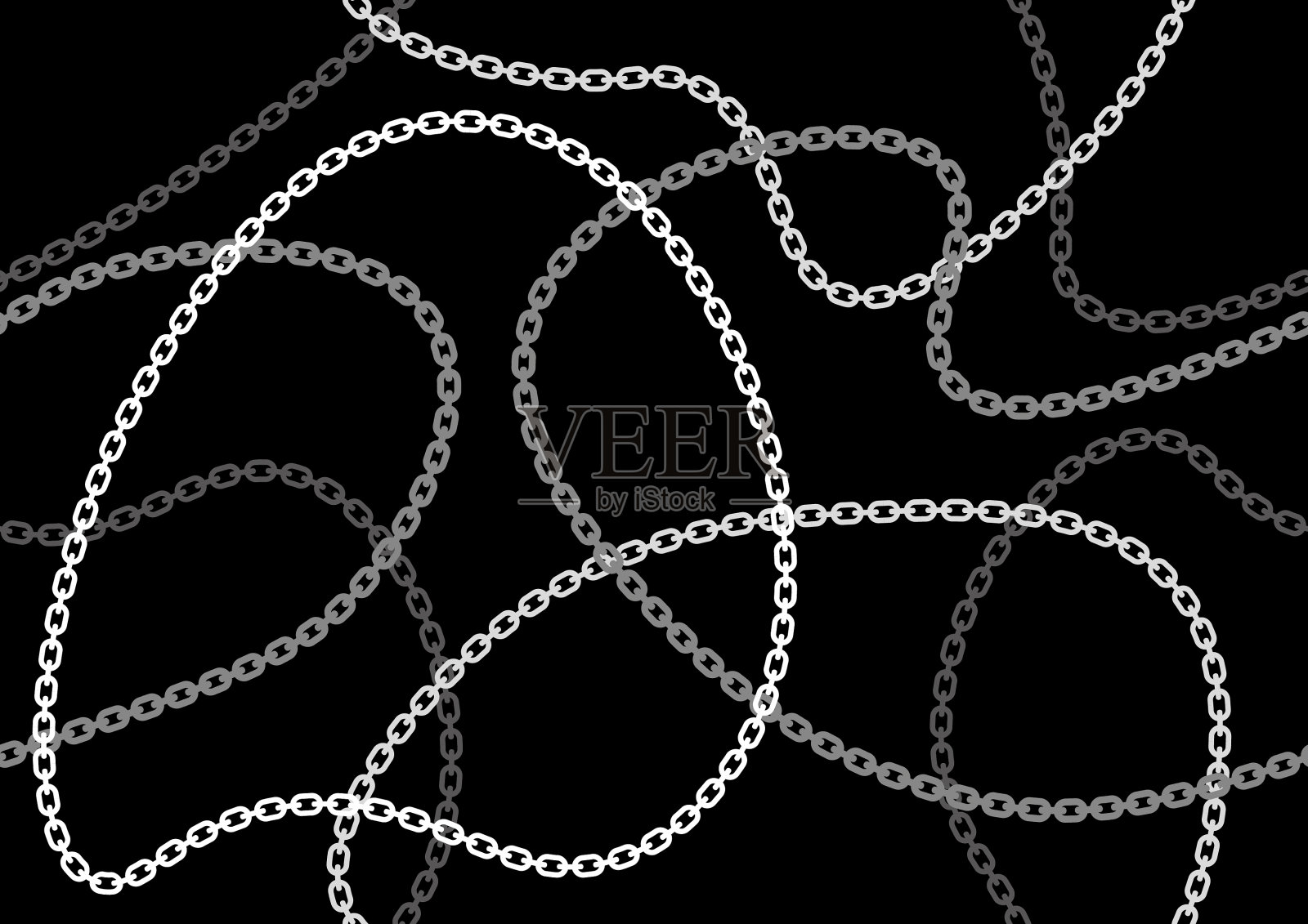 无缝银链图案插画图片素材