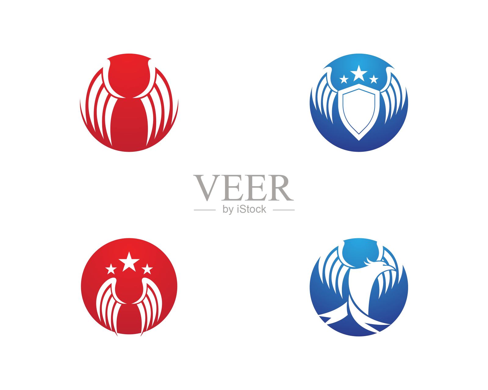 鸟翼护盾矢量插画图片素材