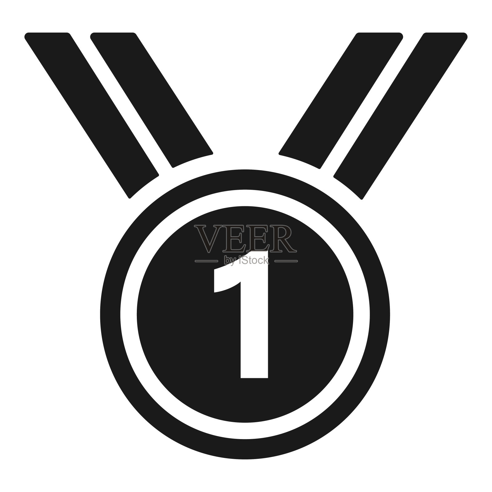 第一名获奖者奖牌矢量图标插画图片素材