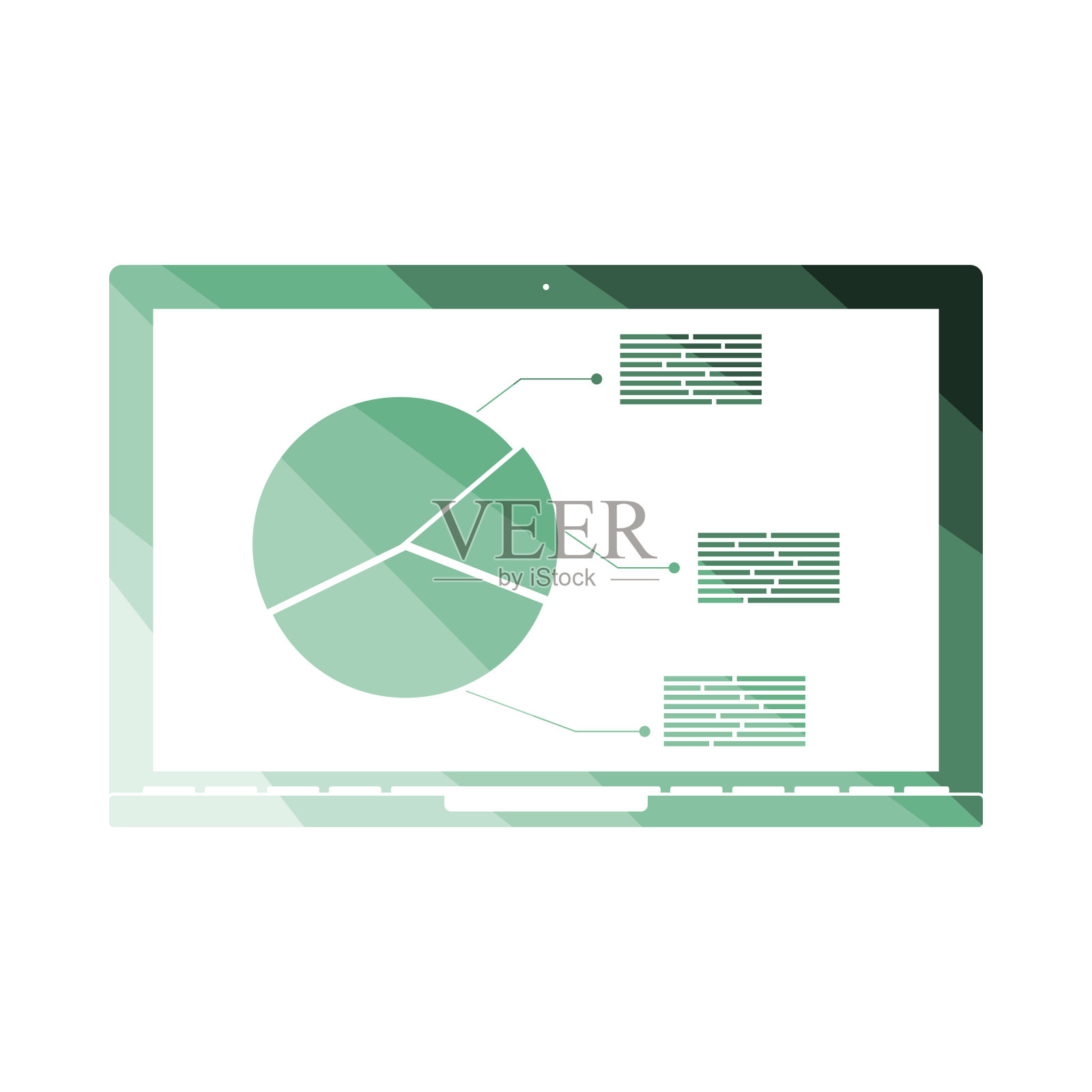 笔记本电脑与分析图表图标插画图片素材