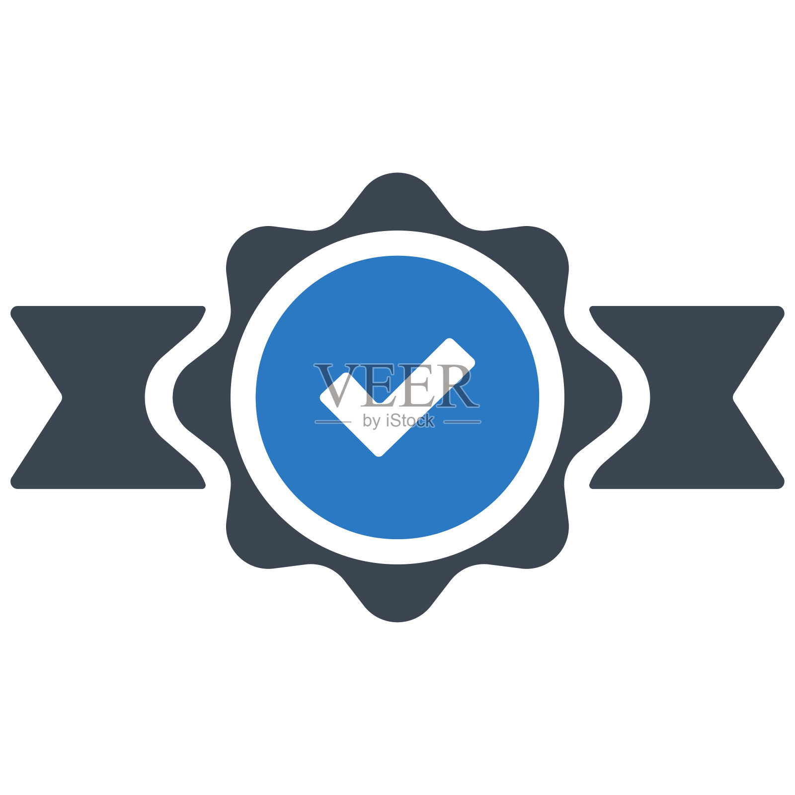 最好的质量丝带徽章平面矢量图标插画图片素材