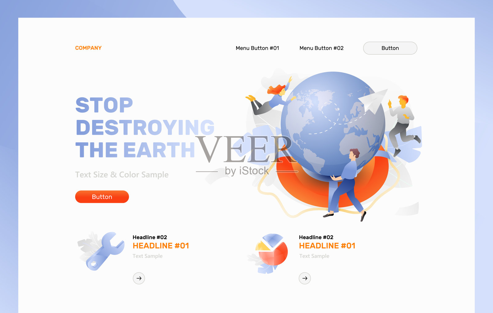 停止破坏地球的网页标题模板插画图片素材