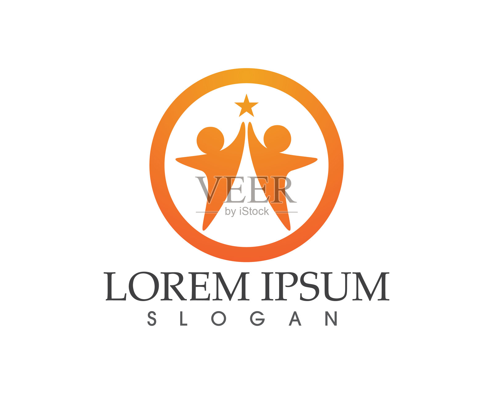 社区人关爱标志和符号模板插画图片素材