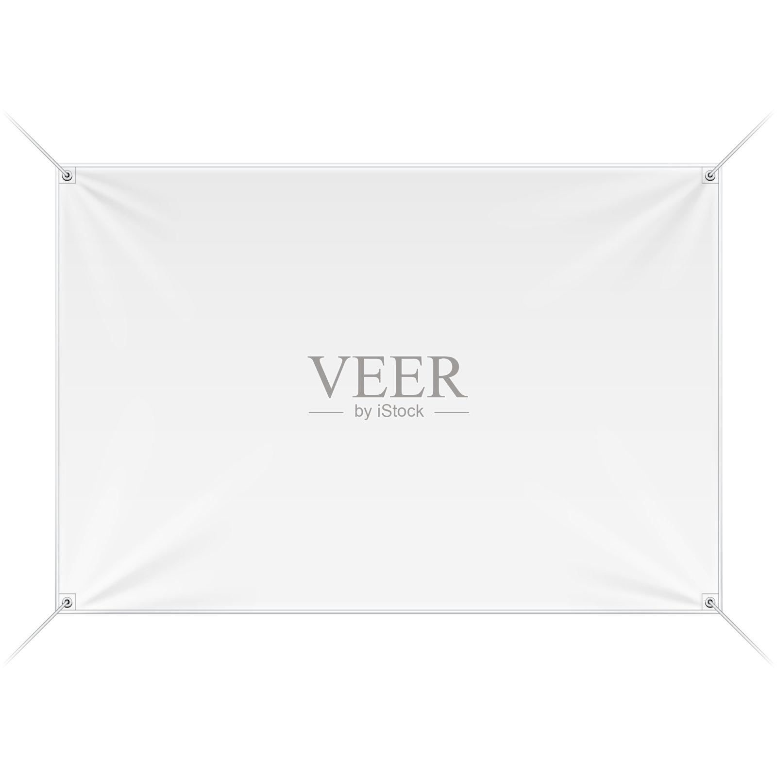 织物墙Streamer乙烯基Flex横幅，广告盾牌。模拟,模板。插图孤立的白色背景。为你的设计做好准备。产品广告。向量插画图片素材