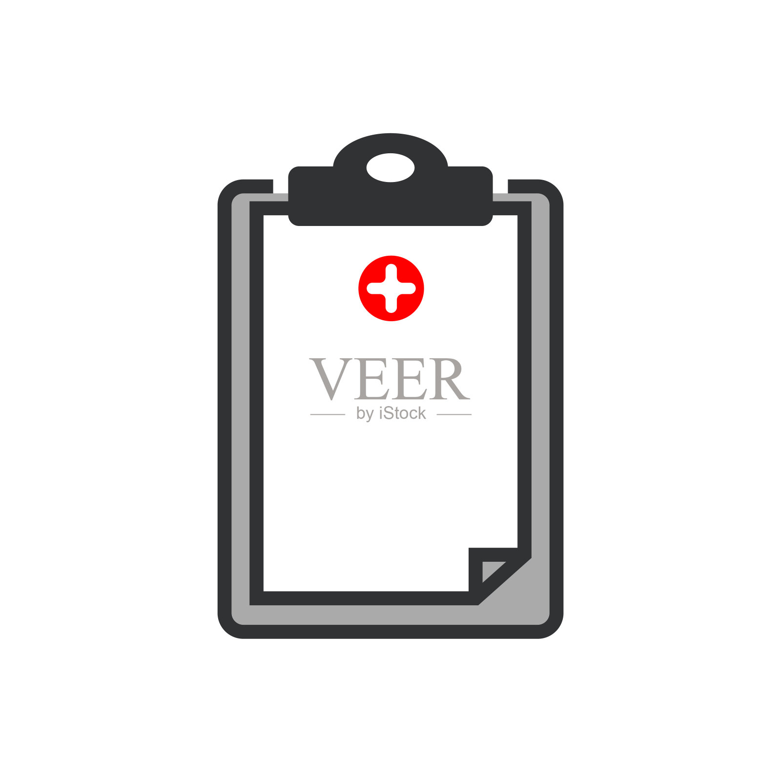 医用剪贴板的平面设计，隔离在透明的背景上。插画图片素材