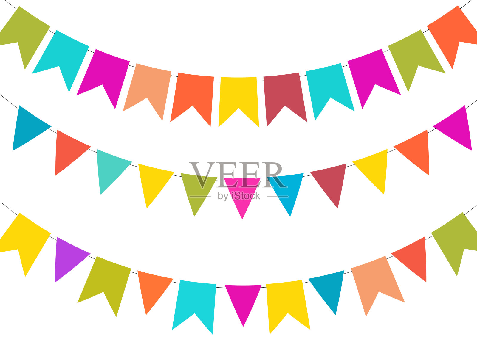 政党背景与旗帜矢量插图插画图片素材