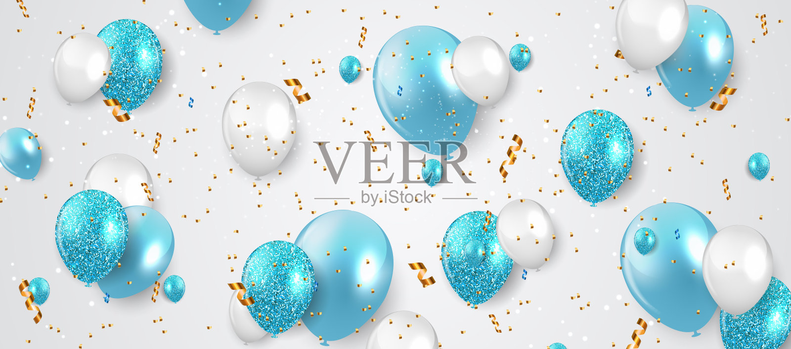 光滑的生日气球背景矢量插图插画图片素材