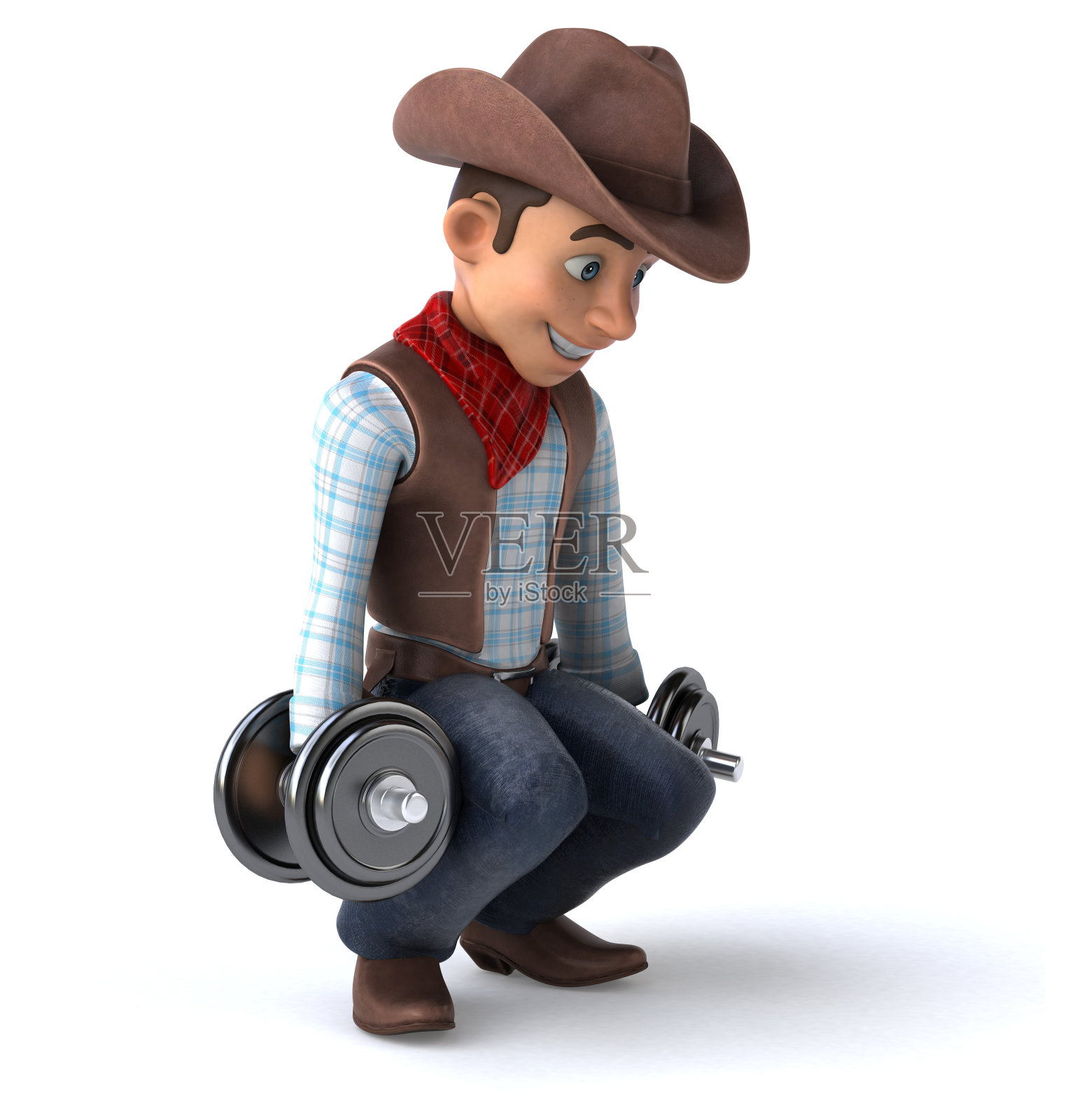 有趣的牛仔- 3D插图照片摄影图片