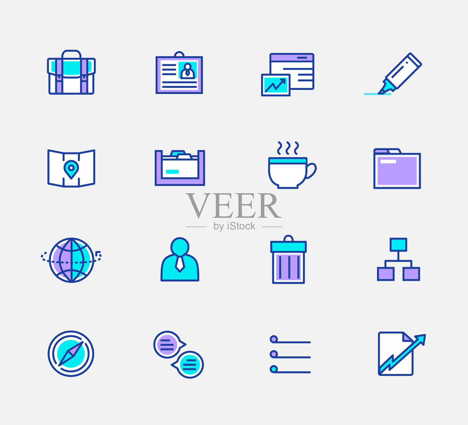 霓虹色线条图标图标素材