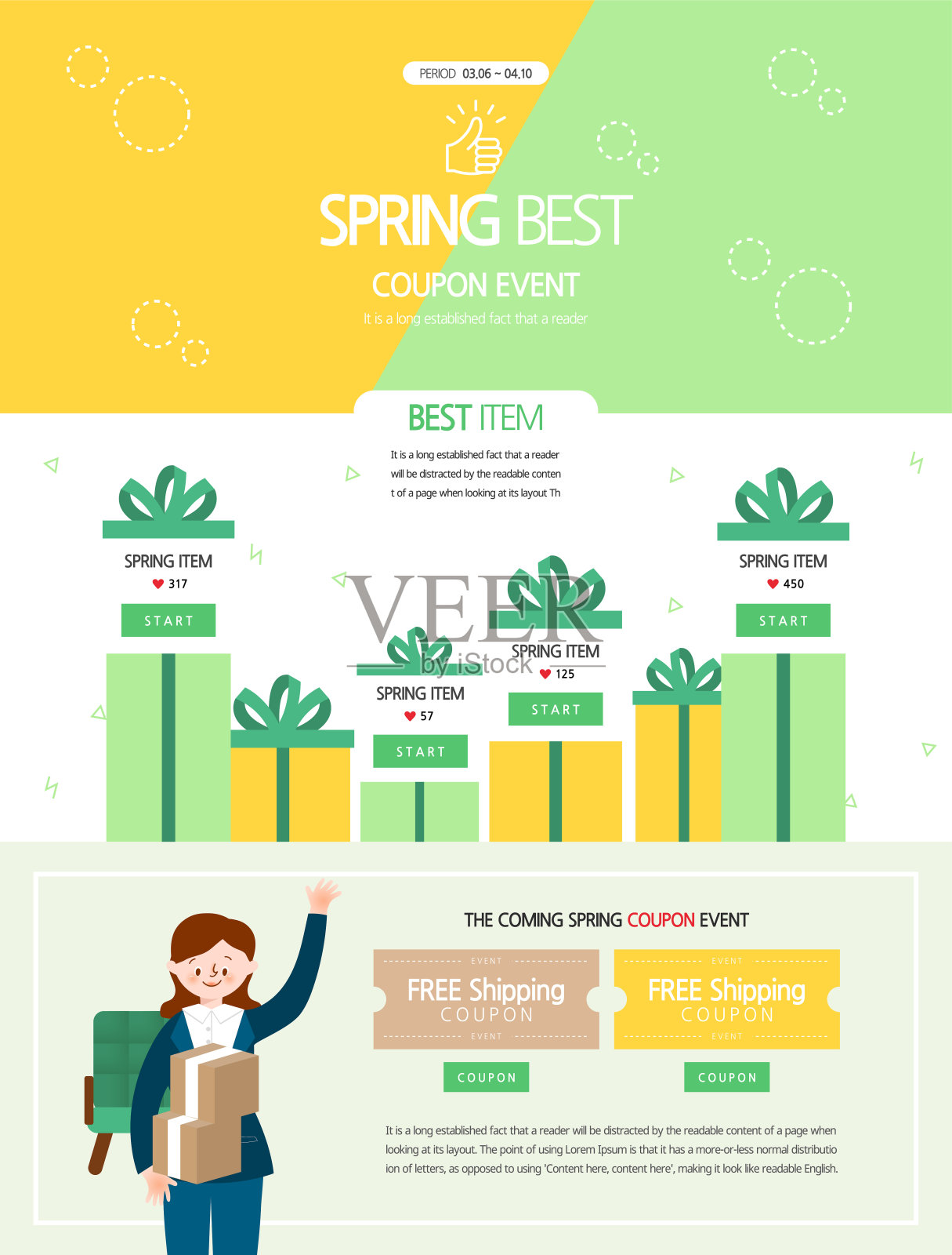 春天活动页面设计模板素材