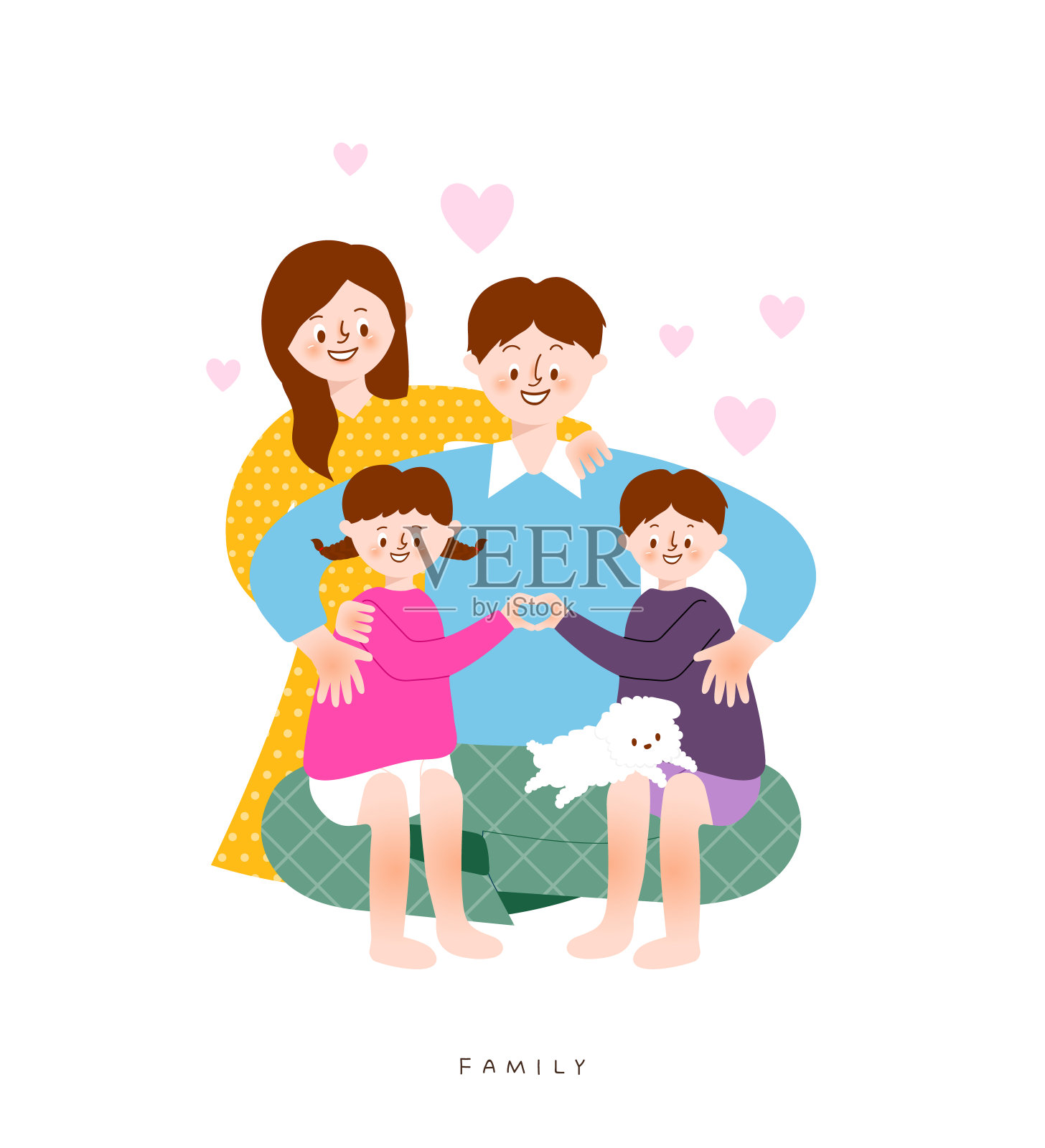 幸福的家庭插画图片素材