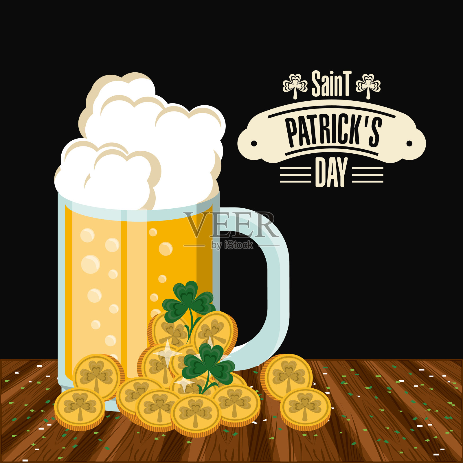 圣帕特里克节卡片插画图片素材