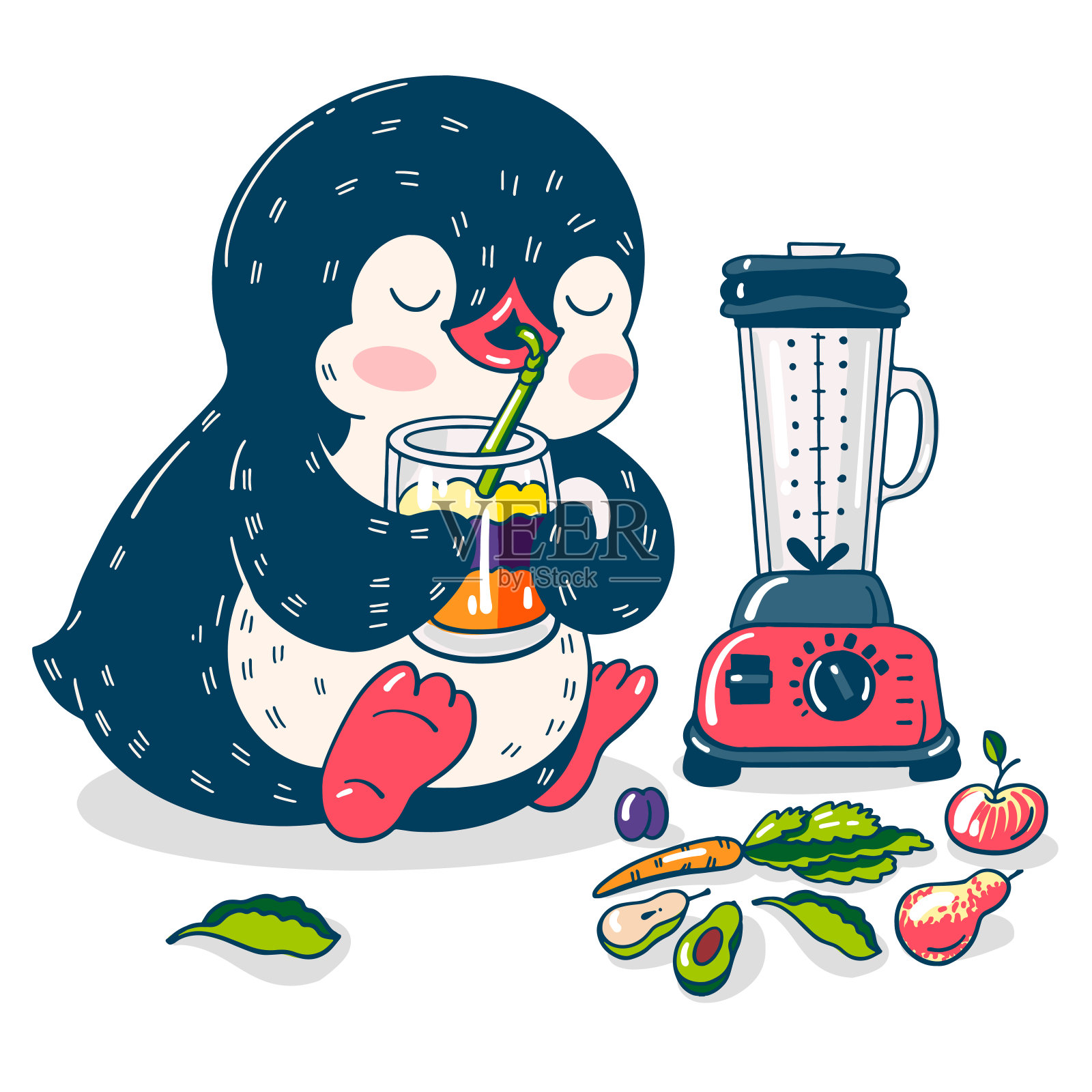 企鹅插画图片素材