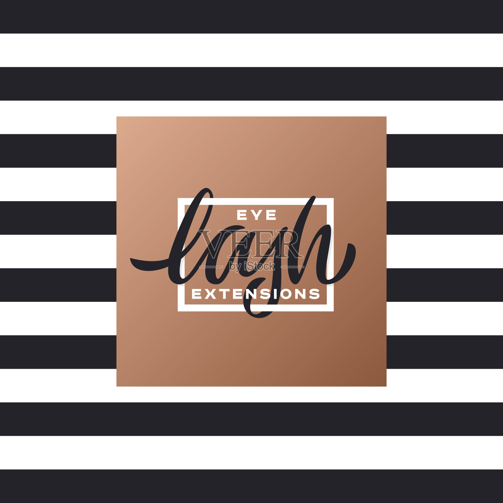 眼睫毛延伸手写字母标志。矢量图插画图片素材