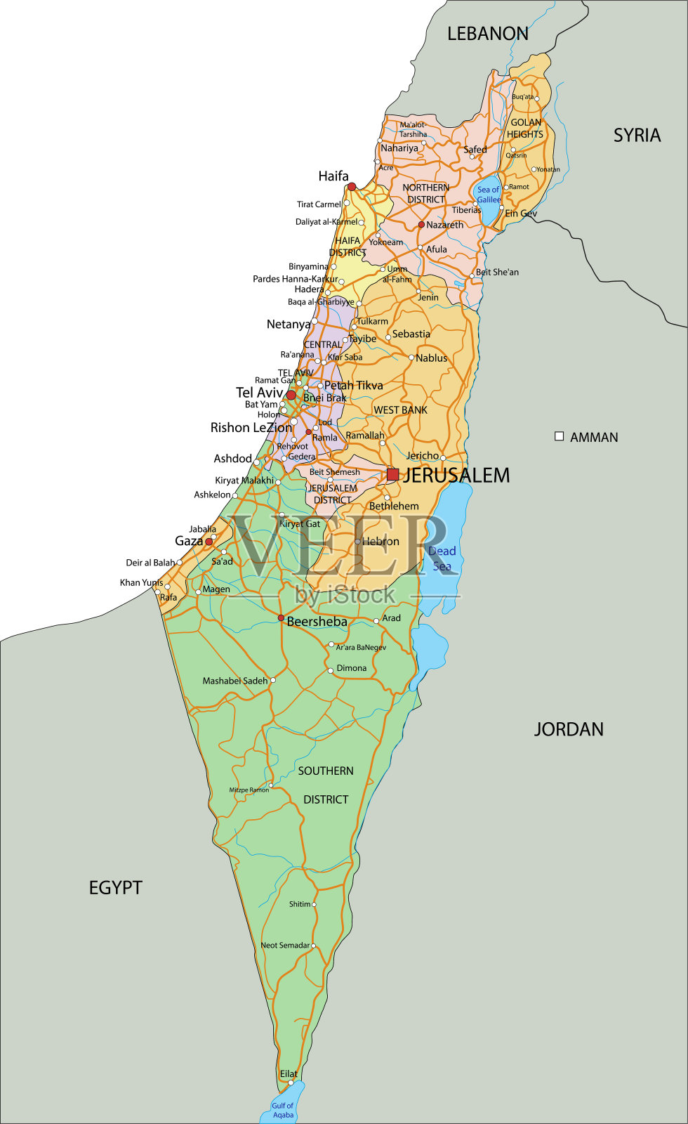 以色列政治地图插画图片素材