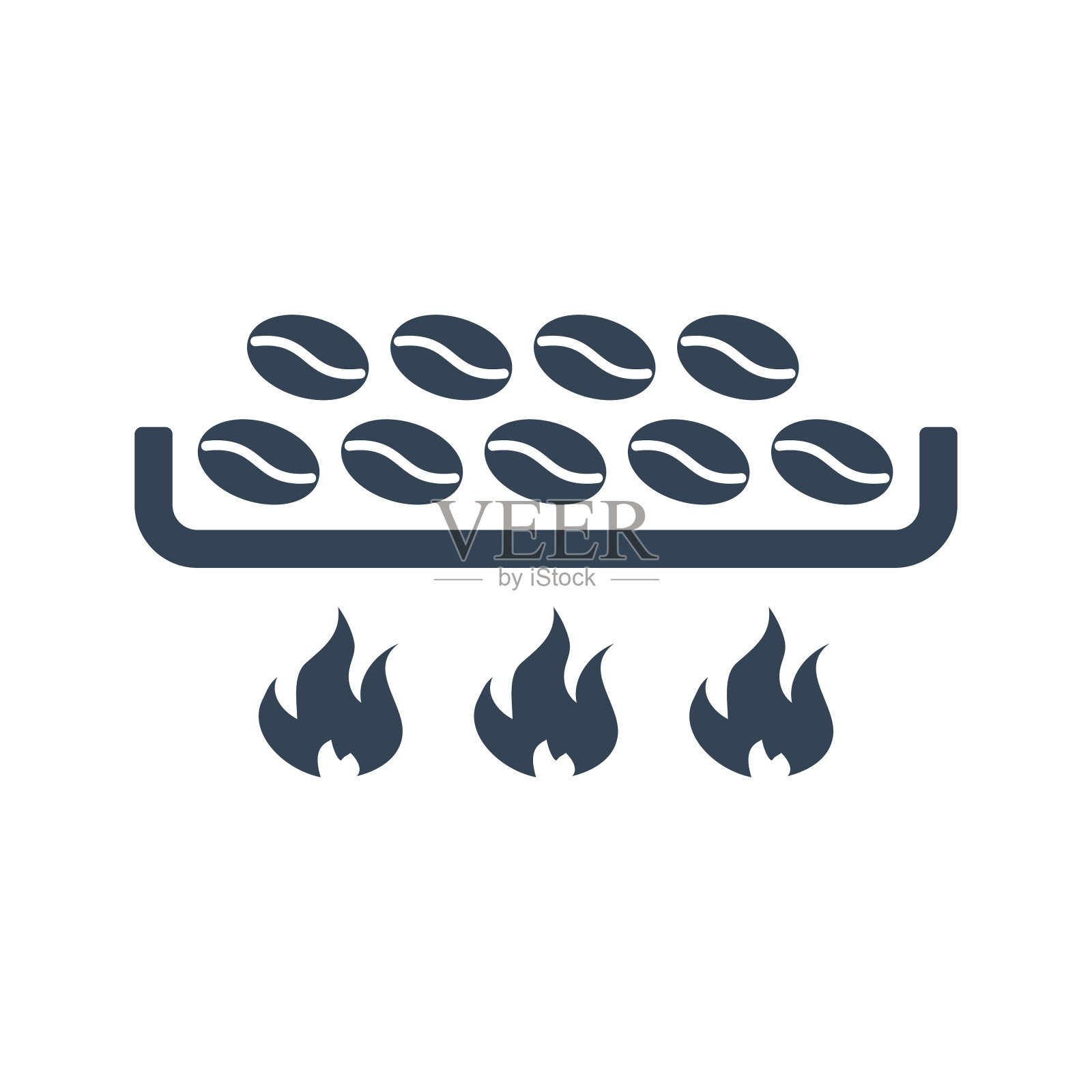 矢量黑色图标烘焙咖啡豆插画图片素材