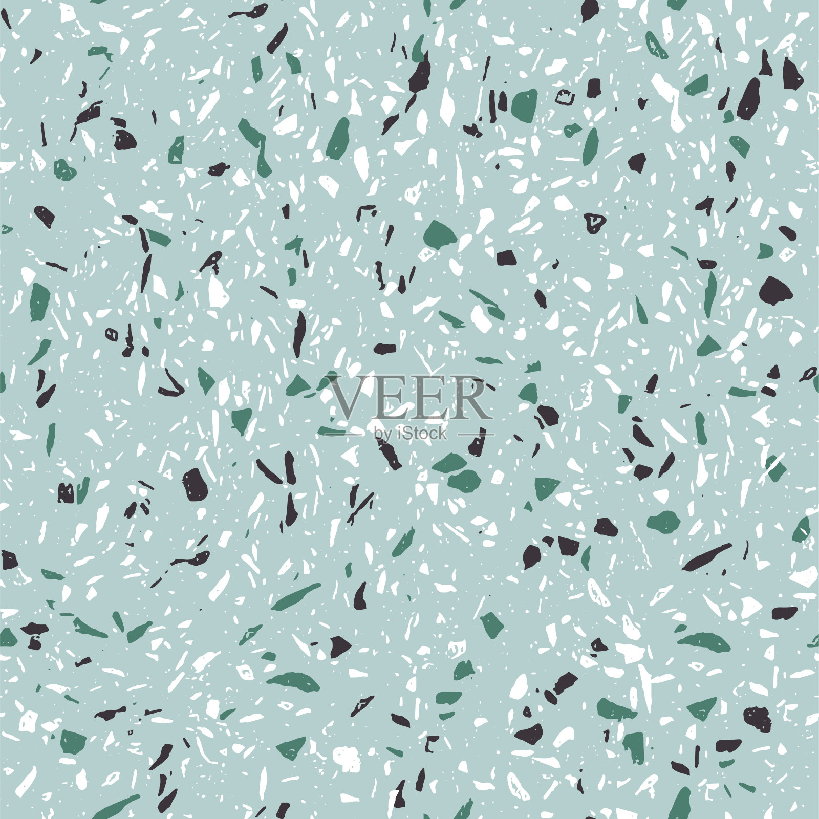 水磨石地板矢量无缝图案。经典的意大利彩色纹理，威尼斯风格。插画图片素材