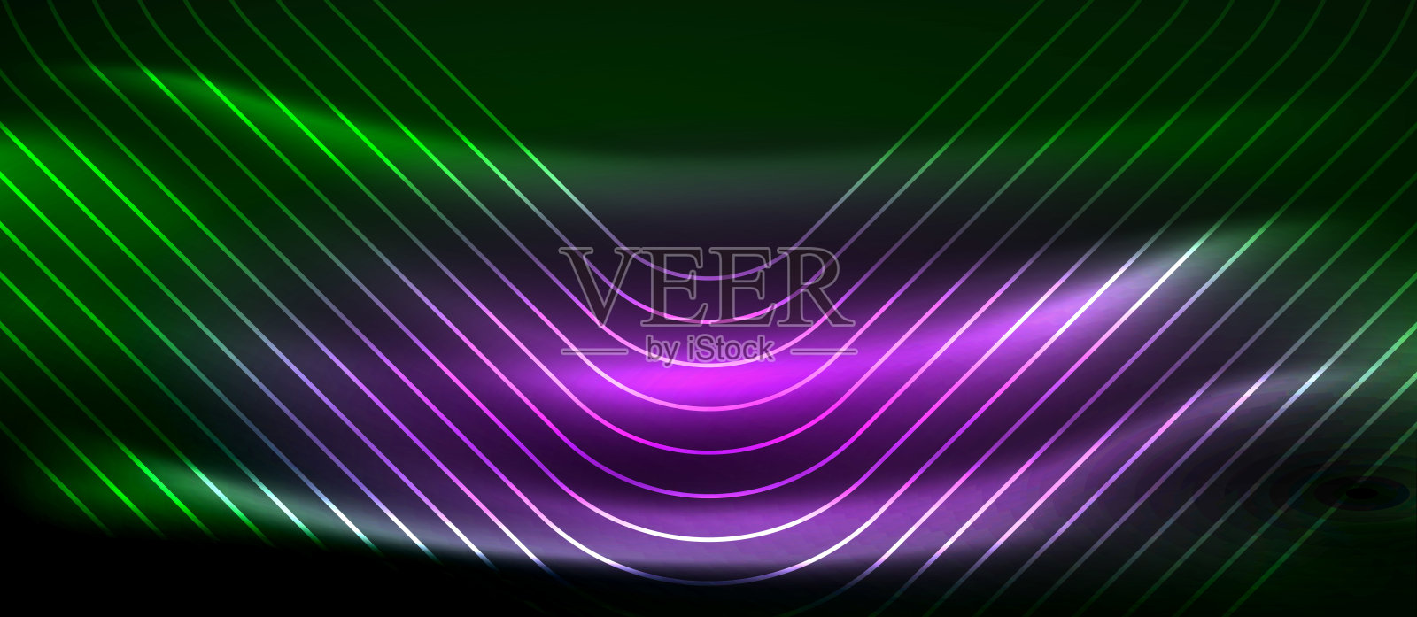 黑暗的背景与霓虹灯发光的元素，闪亮的运动概念插画图片素材