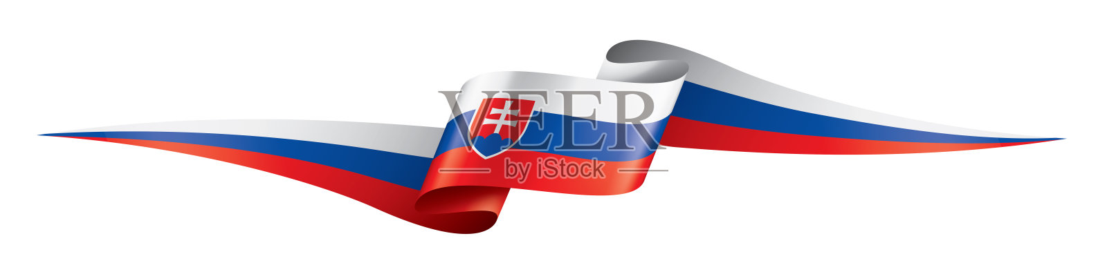 斯洛伐克国旗，白色背景上的矢量插图插画图片素材