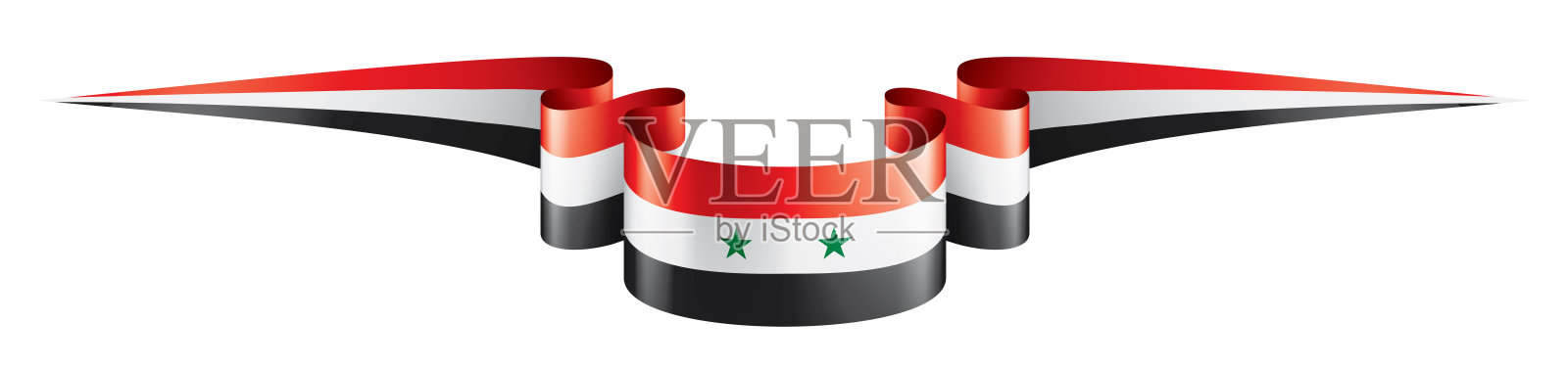 叙利亚国旗，白色背景矢量插图插画图片素材