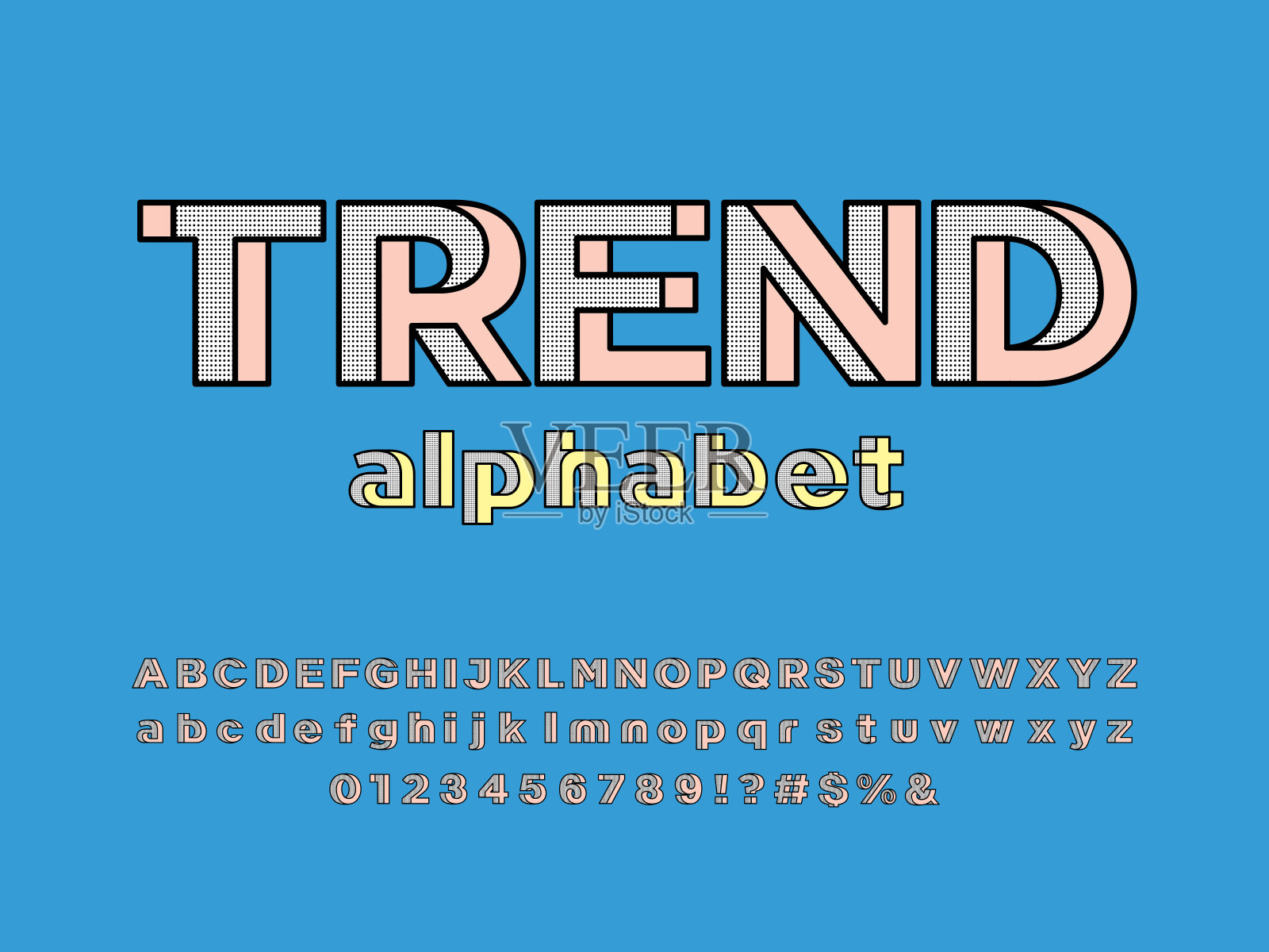 抽象的字体插画图片素材