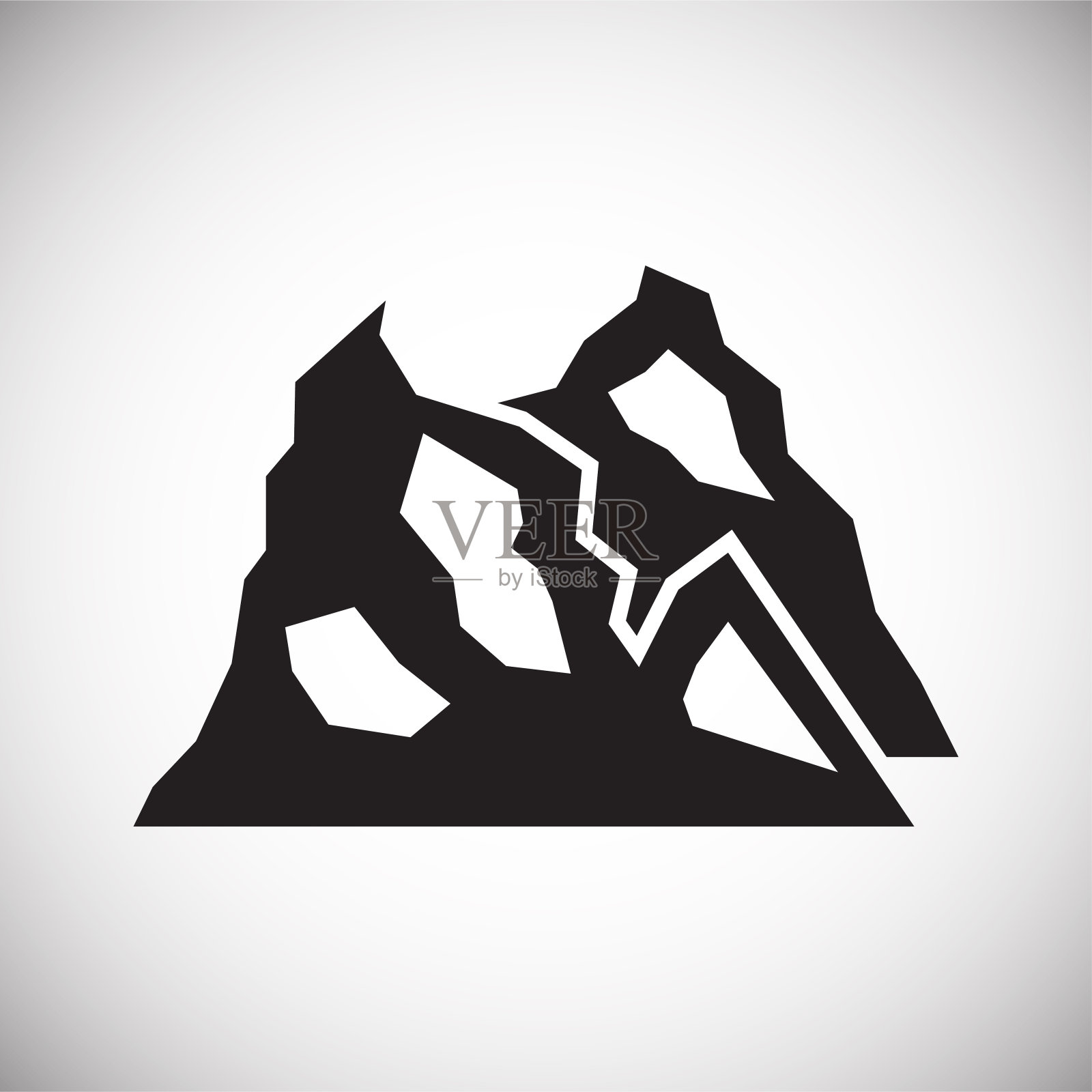 在图形和网页设计的背景上的山图标。简单的矢量信号。网站按钮或手机应用的互联网概念符号。插画图片素材