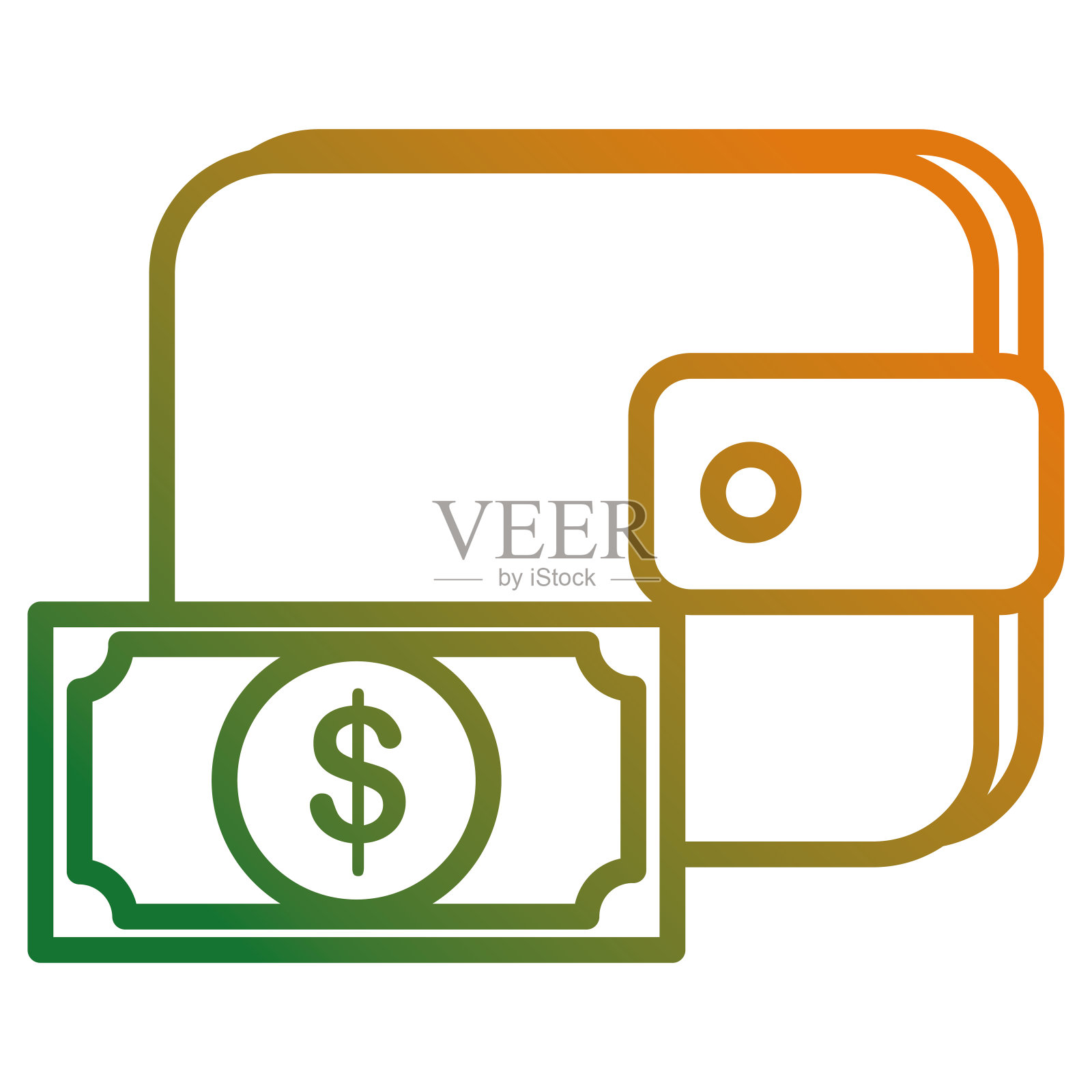 钱包里有钞票和美元插画图片素材