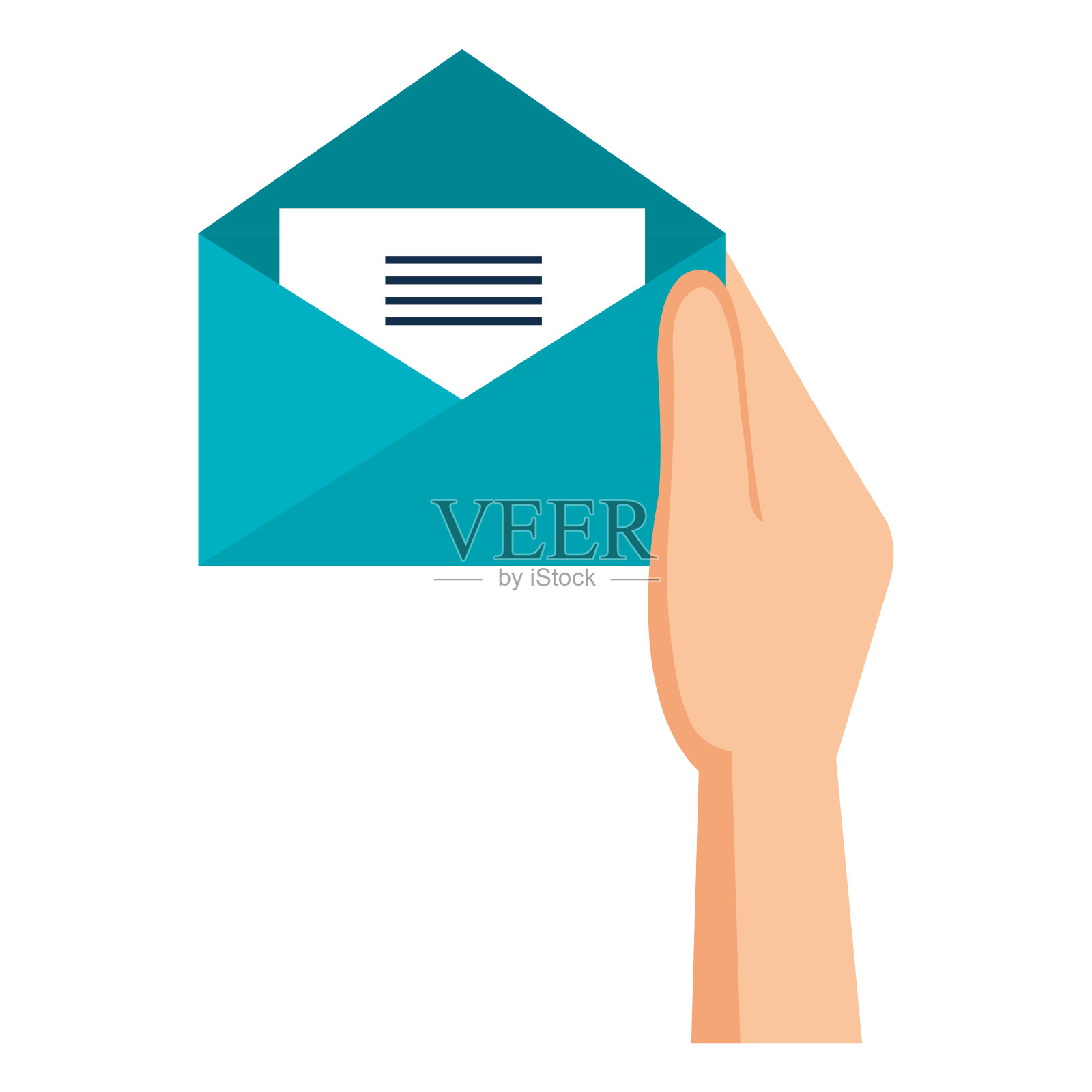 手附信封邮件插画图片素材