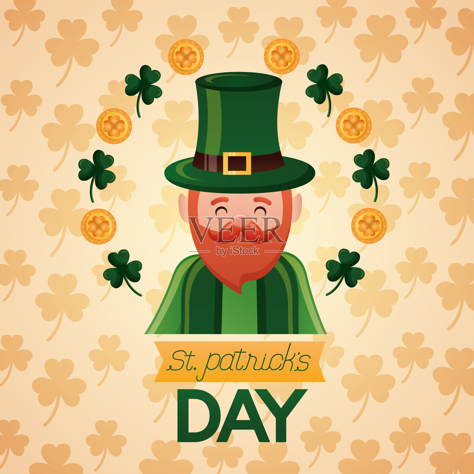 圣帕特里克节快乐插画图片素材