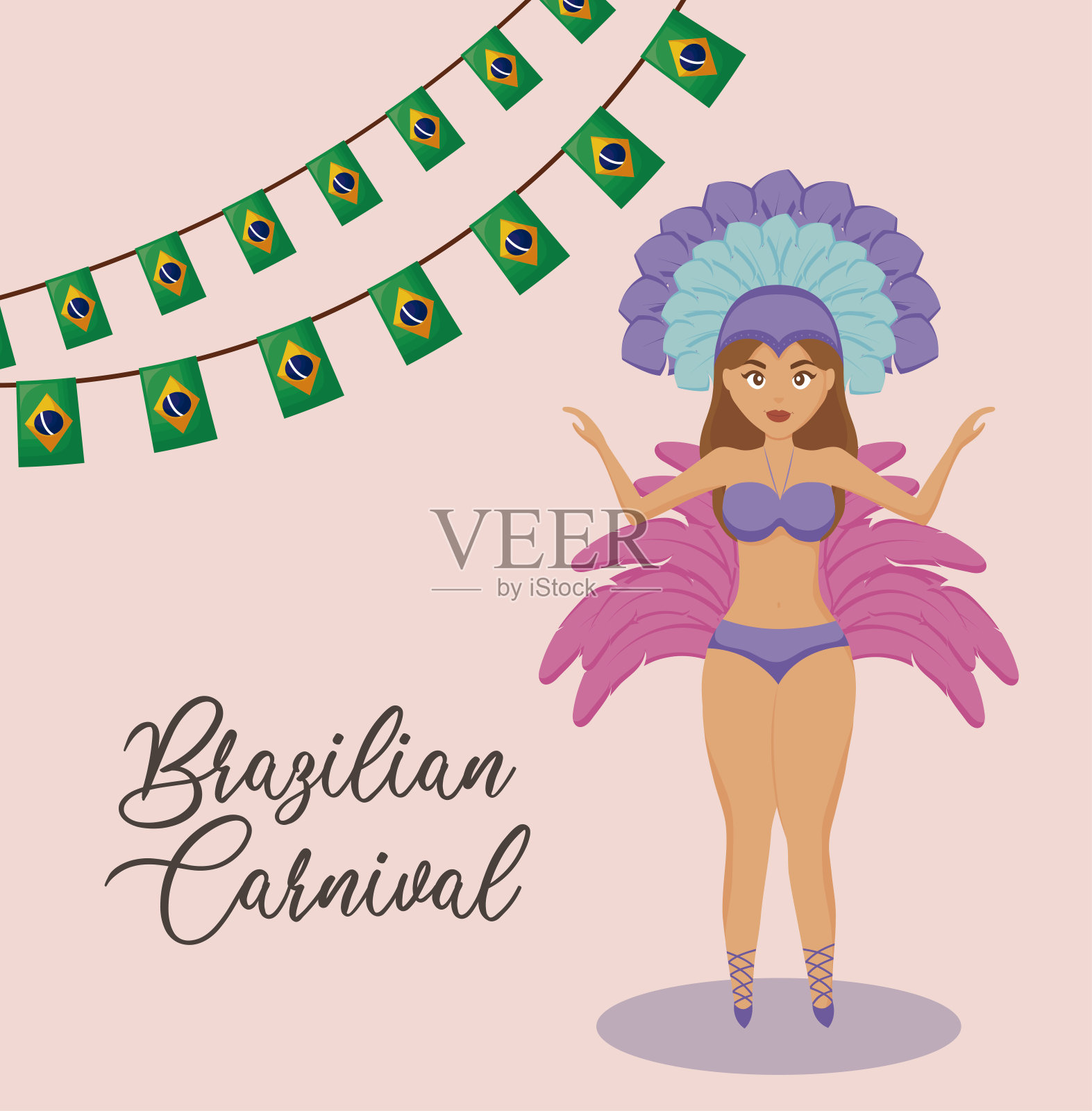 巴西加罗塔舞演员插画图片素材